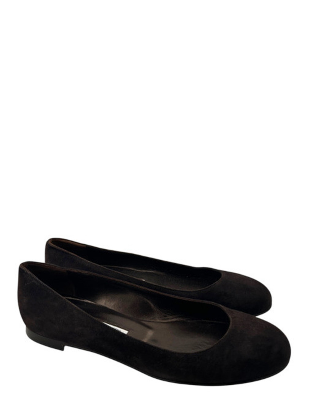 Manolo Blahnik Seude Ballet Flats in Dark Brown